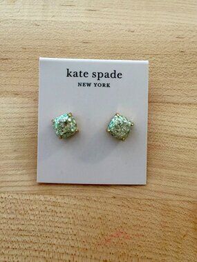 Kate Spade New York Glitter Stud Earrings – Gold Tone